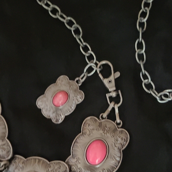 Silver and Pink Women's Belt - Picture 4 of 6